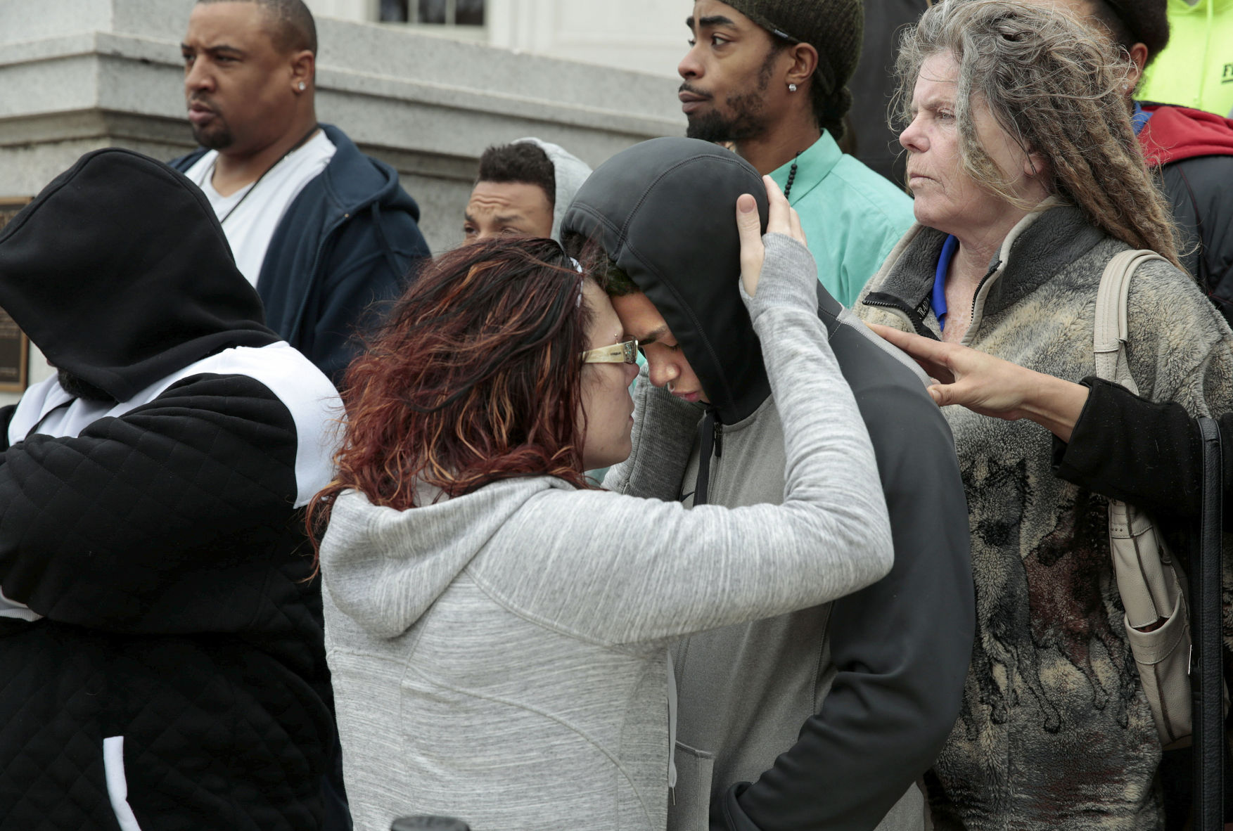 Andrea Irwin at settlement press conference
